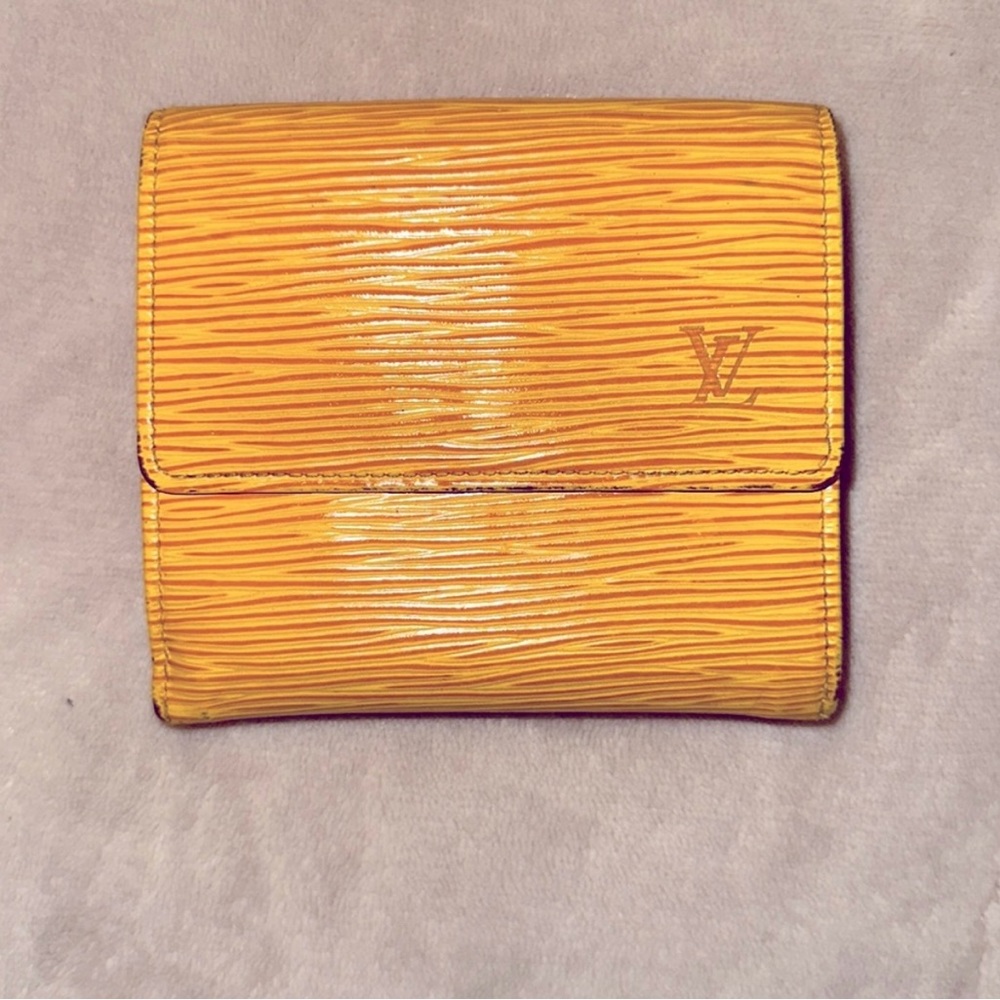 LOUIS VUITTON YELLOW/PURPLE EPI ELISE WALLET